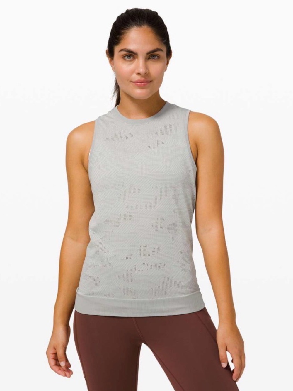 Lululemon Swiftly Breathe Muscle Tank
Vented Camo Silver Drop / Vapor